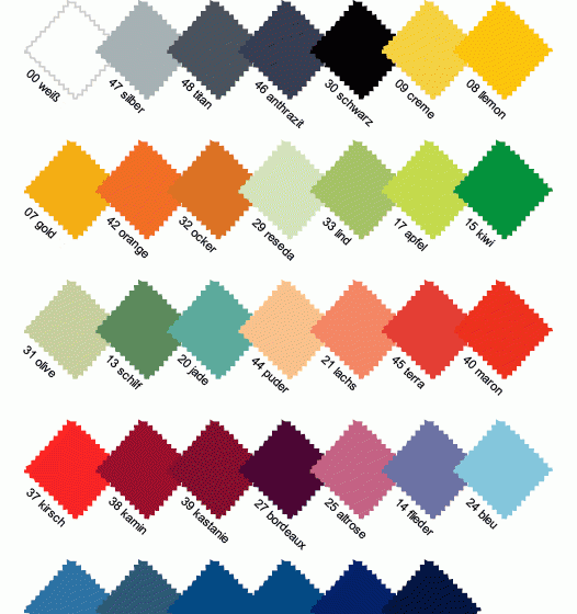 Farbkarte Qualität 460 Doppeljersey